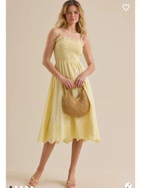 Altar'd State Daisy Maxi Dress Butter Yellow Maxi/Midi Dress NWT